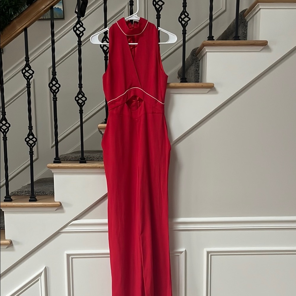 Elegant Red Women's Jumpsuit